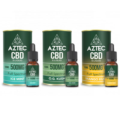 Aztec 500mg CBD Vaping Liquid - 10ml (50PG/50VG)