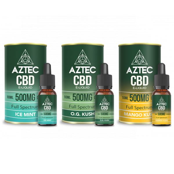 Aztec 500mg CBD Vaping Liquid - 10ml (50PG/50VG)