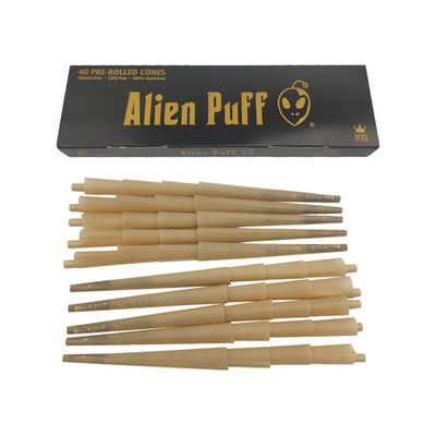 Alien Puff Black & Gold 1¼ Size Pre‑Rolled Cones - 40 Pack