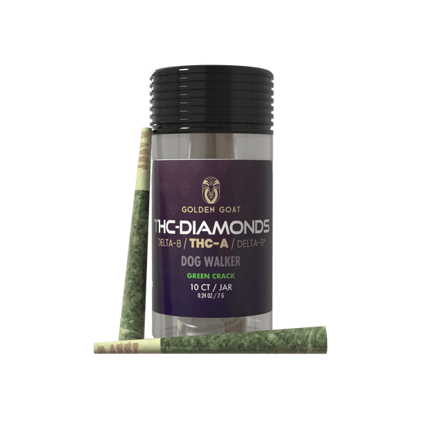 Golden Goat THC-A Diamond Pre-Rolls 10ct - Dog Walker & Green Crack (Sativa)