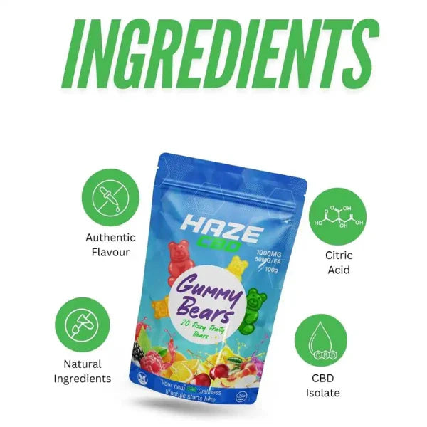 Haze CBD 1000mg Gummy Bears - 20 Pieces