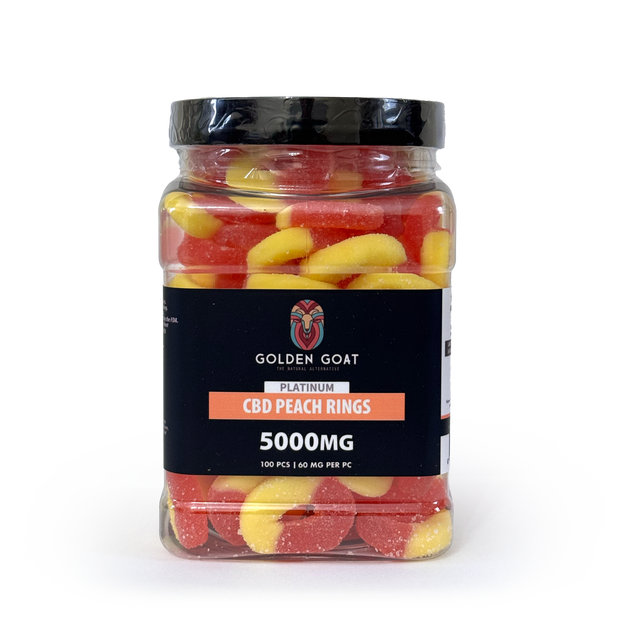 CBD Platinum Gummies - Peach Rings 5000MG