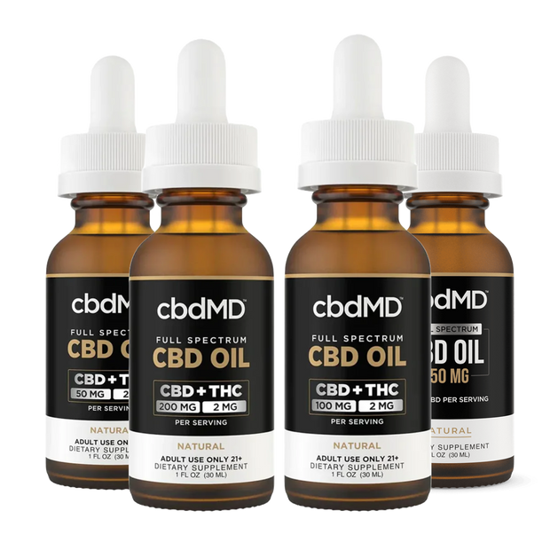 cbdMD Full Spectrum CBD Oil Tinctures - Natural